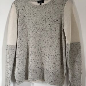 rag & bone Speckled Crewneck Sweater in Cream and Light Gray